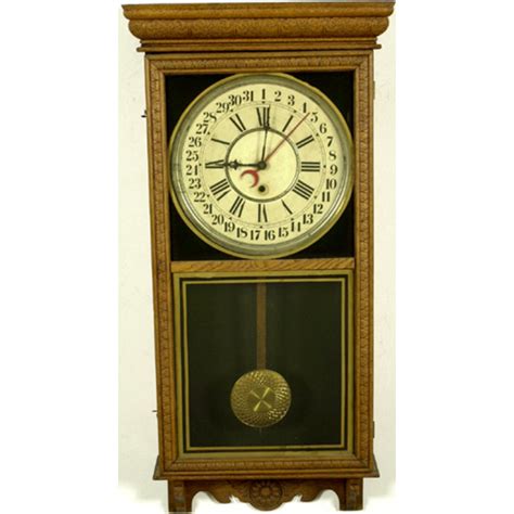 Sessions Oak Regulator E Calendar Clock Cowans Auction House The