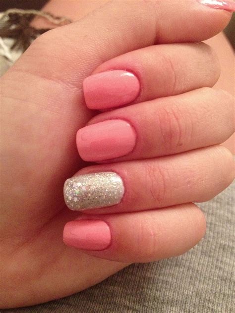 Pink And Glitter Pink Glitter Nail Ideas Nail Colors Nail Designs