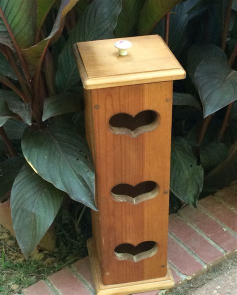 Great toliet paper holders free standing, fits perfectly in a tight space; Primitive Wood Toilet Paper Holder - Shabby Chic Heart ...