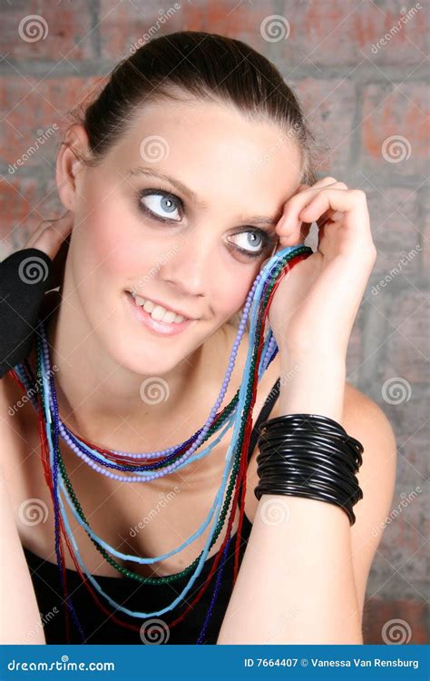 female model with beads stock image image of beadwork 7664407