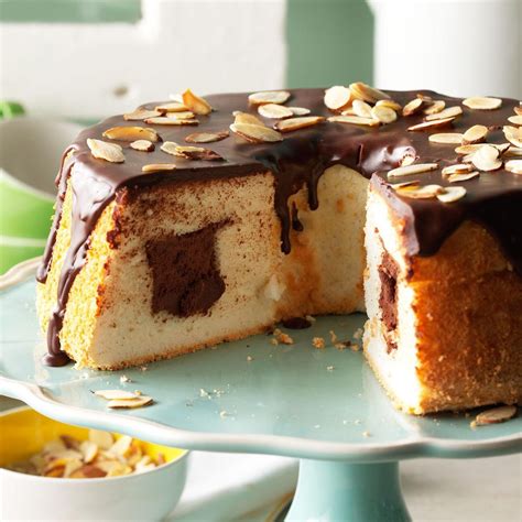 Eleven recipes plus instructions that show how to tort or assemble filled layer cakes in the pan using a streamlined menu method with chocolate and vanilla buttercream frosting base. Chocolate-Filled Angel Food Cake Recipe | Taste of Home