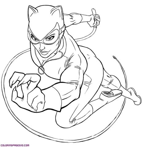 Catwoman For Coloring Superhero Coloring Pages Superhero Coloring