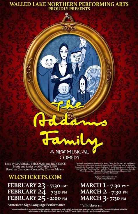 The Addams Family Poster Walled Lake Schools