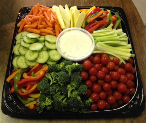 Vegetable Tray Side Carrots Tomatoes Celery Broccoli Cucumbers Cauliflower Ranch