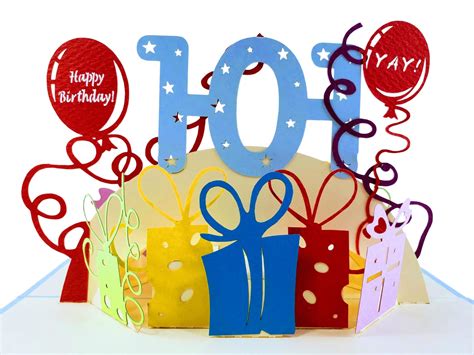 Happy 101st Birthday With Lots Of Presents 3d Pop Up Greeting Etsy Uk