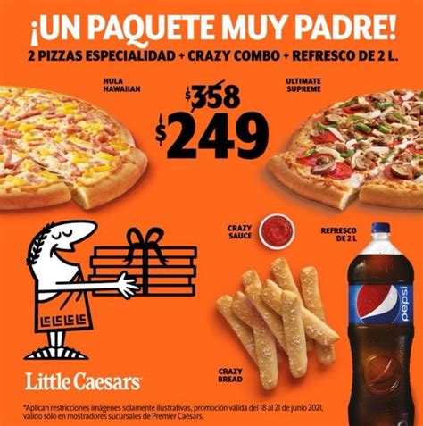 little caesars premier very cool package 2 crazy combo soda specialty pizzas 2 l 249