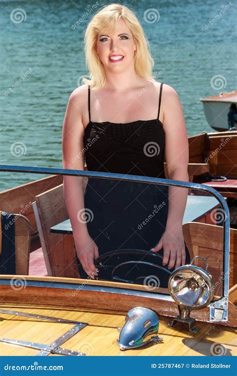 Blonde Woman In Boat Stock Image Image Of Beach Lifestyles