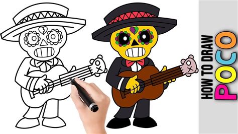 Poco is a rare brawler who attacks with waves of music. How To Draw Poco From Brawl Stars★ Cute Easy Drawings ...