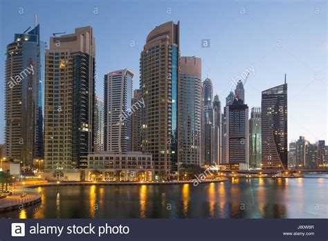 Dubai Marina Skyscraper Skyscrapers Town City Uae Stock Photo Alamy