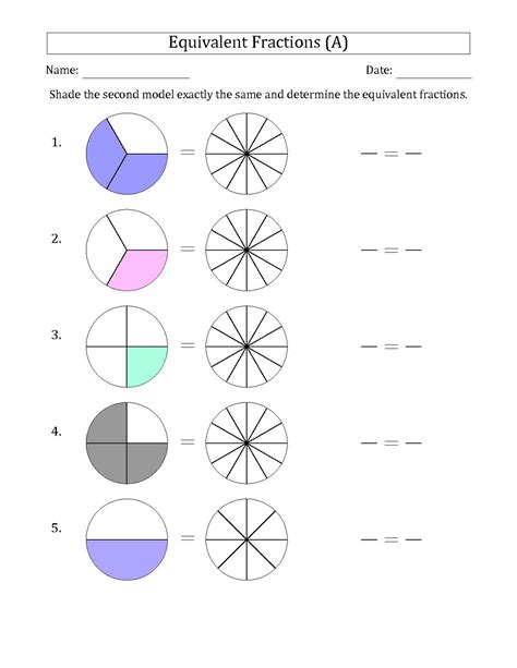 free fraction worksheets equivalent k5 worksheets