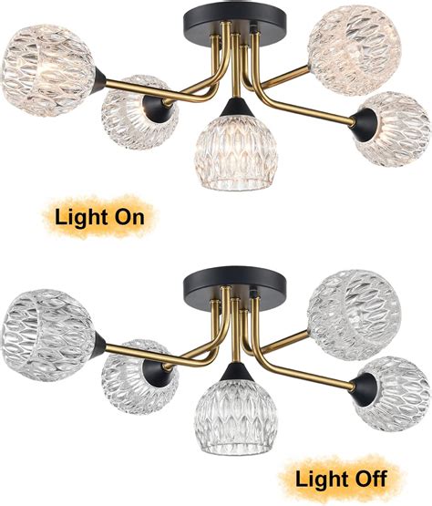Buy Tengiants Modern Crystal Ceiling Light Fixture Contemporary 5