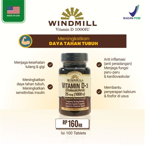 Windmill Vitamin D3 1000 Iu Bstores Indonesia