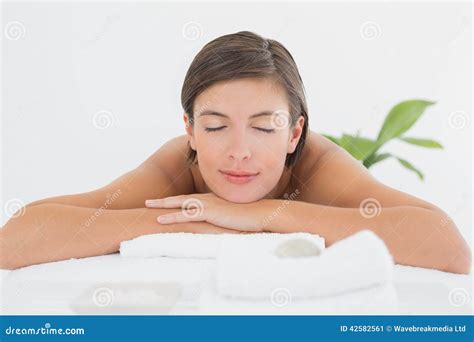 Close Up Of A Beautiful Woman On Massage Table Stock Image Image Of Caucasian Young 42582561