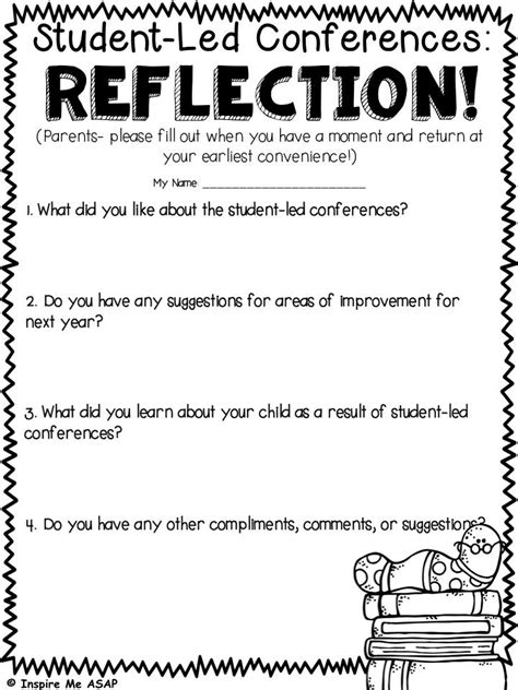 Student Led Conference Reflection Sheet
