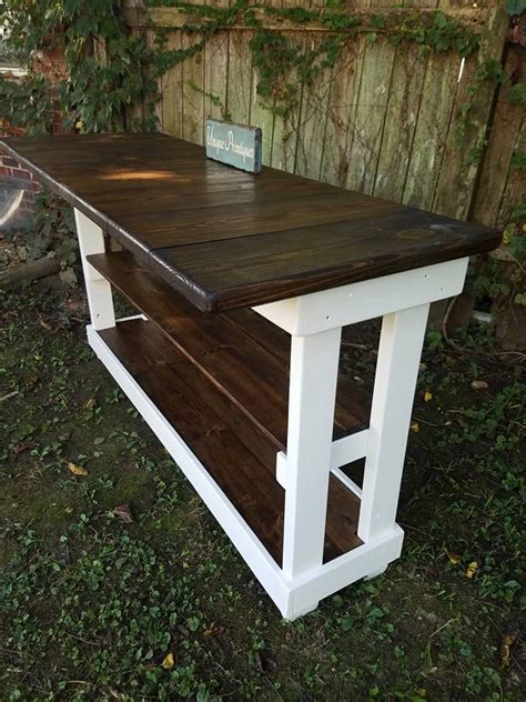 Rustic Kitchen Island Bar By Unique Primtiques Tall Table Work Etsy