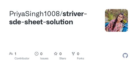 Github Priyasingh1008striver Sde Sheet Solution