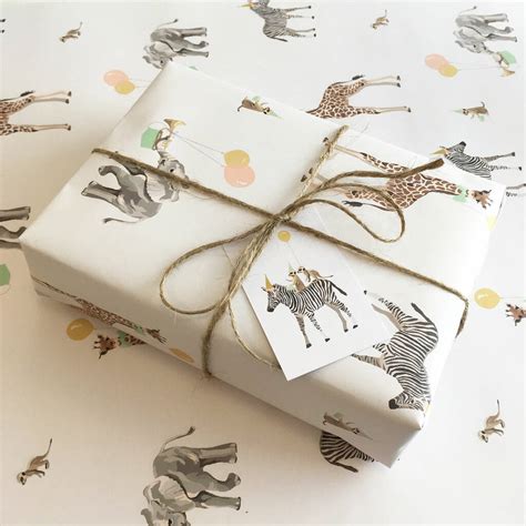 Safari Animals Wrapping Paper By Sirocco Design | notonthehighstreet.com