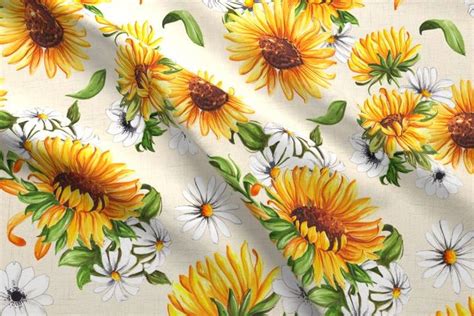 Find deals on products in paint supplies on amazon. Sunflowers on beige - small scale | Spoonflower, Wallpaper ...