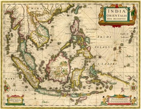 Antique Map Of Southeast Asia By Janssonius J Sanderus Antique Maps