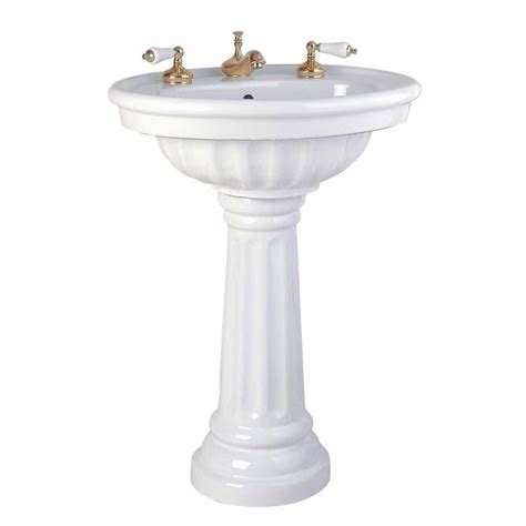 Shop Bathroom Single Pedestal Sink White China Fluted Philadelphia