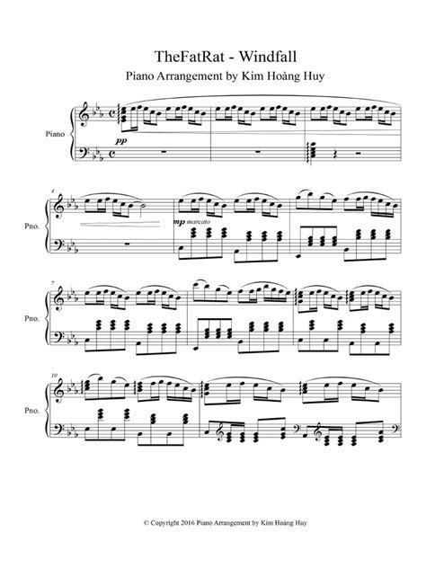Thefatrat Windfall Piano Arrangement By Kim Hoàng Huy Pdf