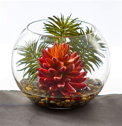 Succulent Artificial Plant In Round Vase