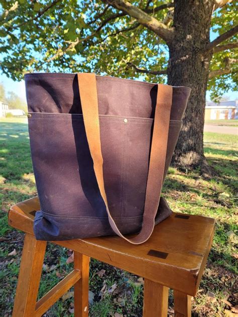 Waxed Canvas Tote Bag Etsy