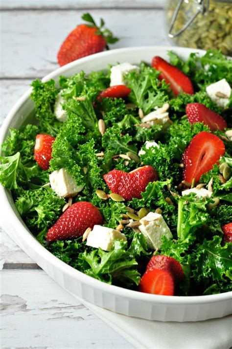 Summer Fresh Strawberry Kale Salad Recipe Kale Salad Strawberry