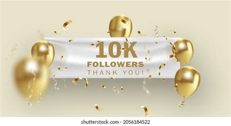 Ten Thousand Followers Banner Thank You Stock Vector Royalty Free