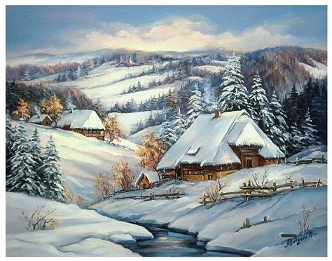 Vis De Iarna Tablouri De Suflet Si Vis Landscape Paintings Winter