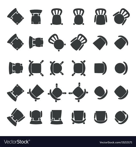 Top View Chairs Royalty Free Vector Image Vectorstock