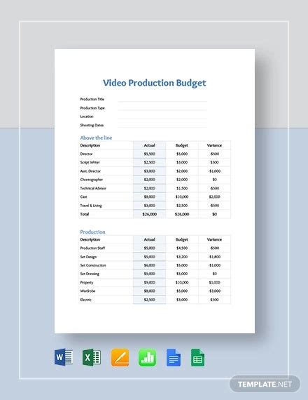 11 Production Budget Templates Word Pdf
