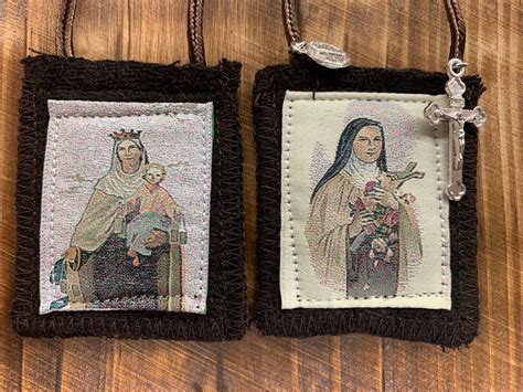Our Lady Of Mount Carmel Saint Therese Of Lisieux Scapular Etsy