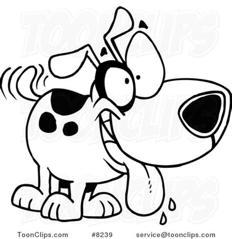 Cartoon Black And White Dog