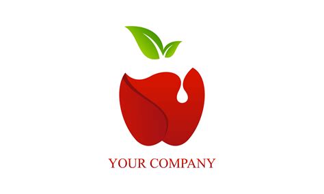 Eco apple fruit logo vector image illustration