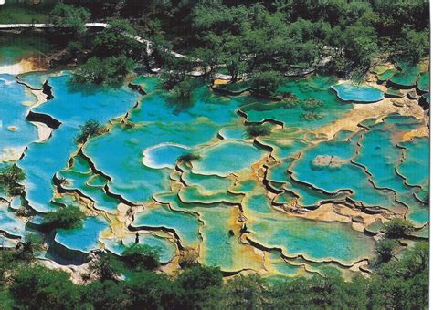Huanglong Travertine Terraces A Natural Wonder Intensely Colorful