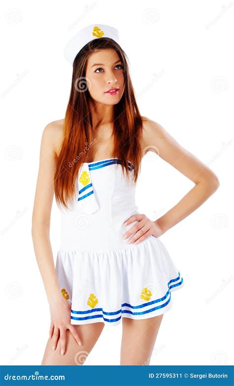Young Beautiful Sailor Woman Stock Image Image Of Adult Fashion