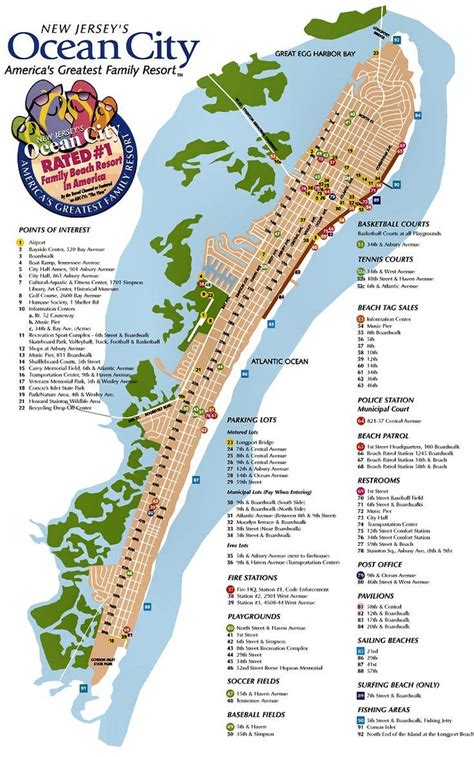 The atlantic city, new jersey beaches are famous, and rightly so. Ocean City NJ Street Map … | Ocean city maryland vacation ...
