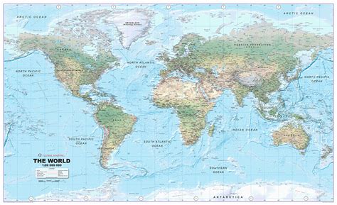 World Physical Wall Map Huge Size Xyz Maps Ltd