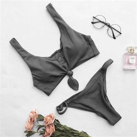 Buy Minimalism Le 2019 Sexy Bikinis Sets Fasten Breast Swimsuit New Style