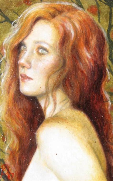 Beautiful Redhead Pin Up Painting