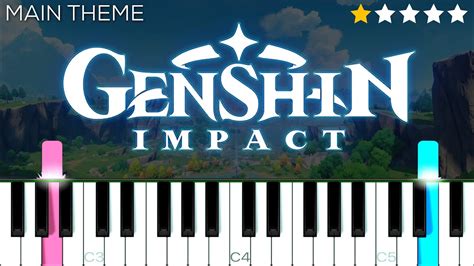 Genshin Impact Main Theme Easy Piano Tutorial Youtube