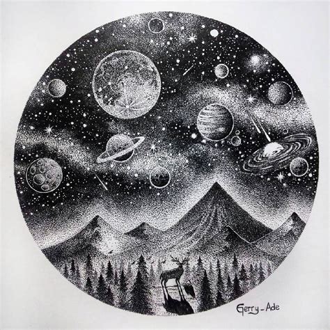 No Photo Description Available Stippling Art Planet Drawing Space