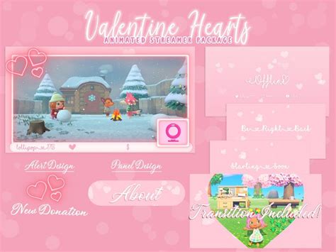 Animated Valentine Hearts Stream Overlay Twitch Streamer Etsy In 2021