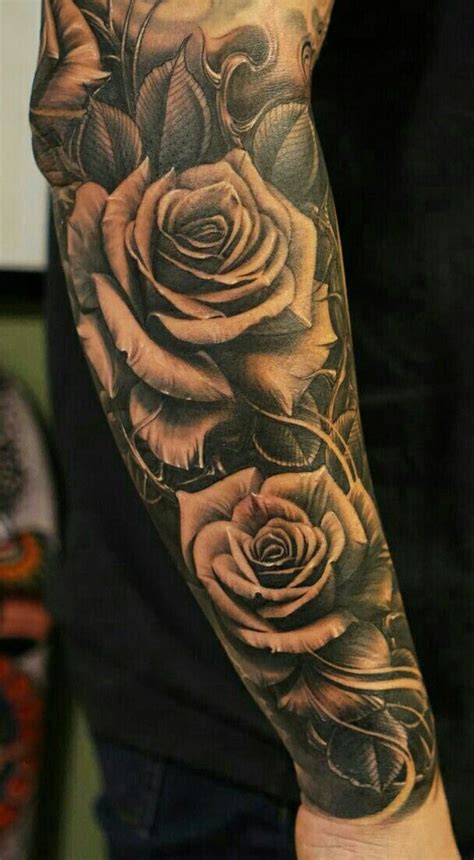 Pin By Mel A Pelas On Día De Los Muertos Rose Tattoos For Men Sleeve