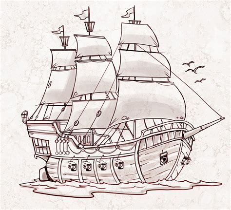 Dibujos De Barcos Piratas Para Colorear E Imprimir