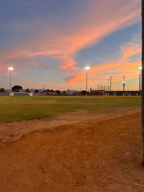 Sunsets On The Softball Field In 2022 Field Baseball Field Sunset