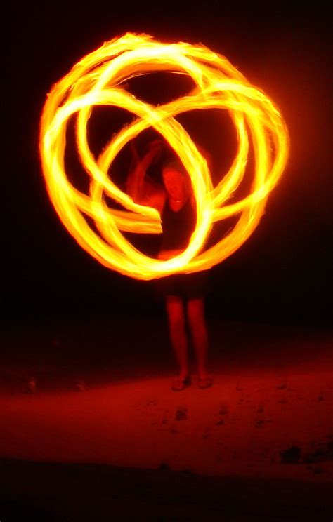 Mespinning Fire Poi Light Painting Artistic Photography Fire Poi