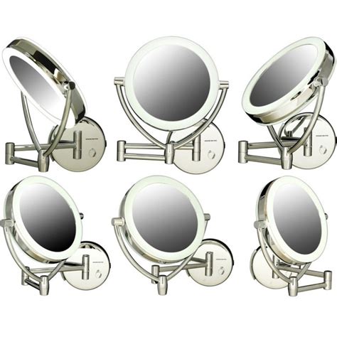 This would put the light where it needs to be, be easily adjusted or removed, and allow for the wiring to be tucked behind the mirror's edge for a. Ovente Wall-Mounted Vanity Mirror with Dimmable Lights 7.5 ...