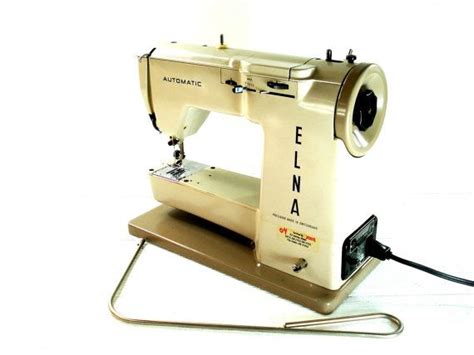 Vintage Elna Automatic Sewing Machine Beige Portable Sewing Machine In